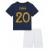 Billige Frankrig Kingsley Coman #20 Børnetøj Hjemmebanetrøje til baby VM 2022 Kortærmet (+ korte bukser)